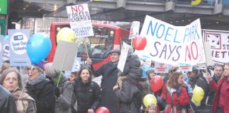 Demonstration in January last year in Haringey against the imposition of Academy schools