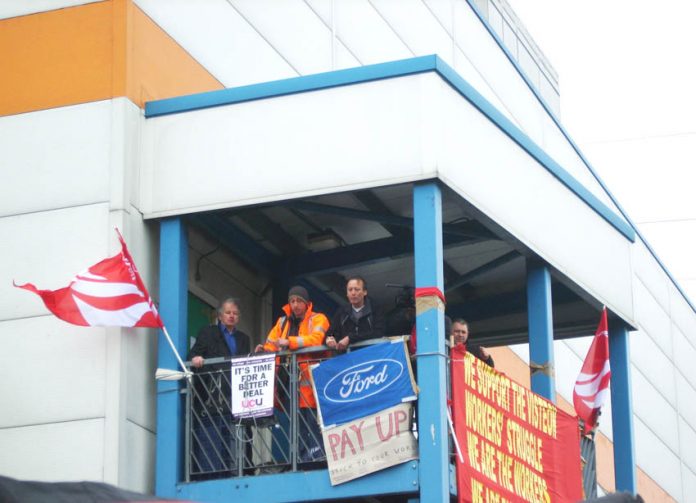 Visteon workers occupy their factory in Enfield to defend their pensions