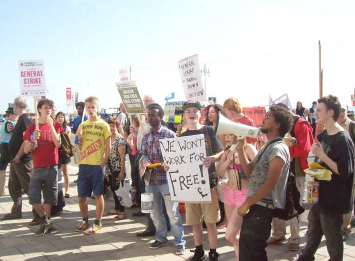 The Young Socialists lobby the TUC Congress last September for a General Strike to bring down the government