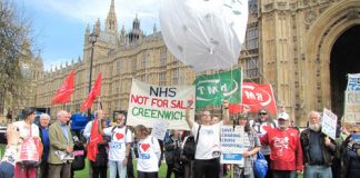 There were a number of lobbies of parliament on Wednesday demanding the end to attacks on the NHS and the Welfare State. Workers are demanding that the trade unions take action to rid the country of the coalition government. Photo credit: Beta Luciano