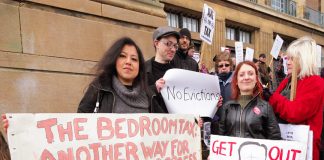 Demonstration against the hated ‘Bedroom Tax’ in Norwich