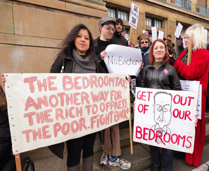 Demonstration against the hated ‘Bedroom Tax’ in Norwich