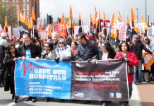 March in Ealing on April 26 against the closure of the Ealing, Charing Cross, Hammersmith and Central Middlesex hospitals