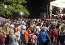 Workers listening to a classical music concert at the ERT grounds last Friday night