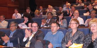 Delegates applaud one of the major speeches at the BMA’s Annual Representative Meeting