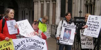 Angry anti-bedroom tax protesters outside Parliament on May 5