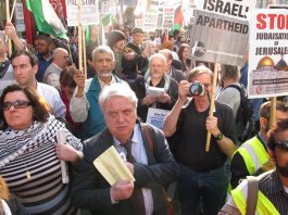 Demonstration in London against Israeli aggression in March last year