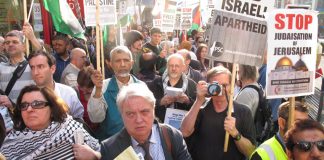 Demonstration in London against Israeli aggression in March last year