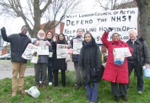 West London Council of Action picket of Ealing hospital determined to prevent the hospital from closing