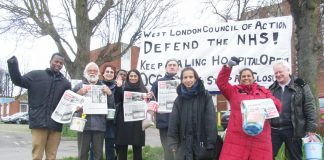 West London Council of Action picket of Ealing hospital determined to prevent the hospital from closing