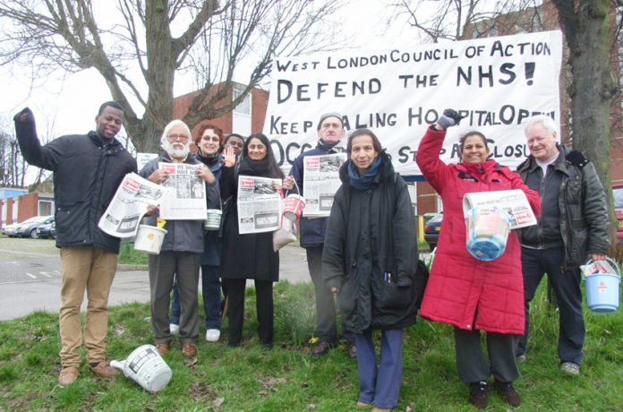 West London Council of Action picket of Ealing hospital determined to prevent the hospital from closing