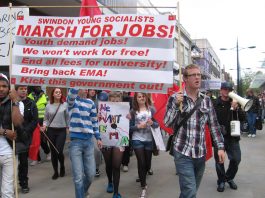 Young Socialists ‘March for Jobs’ in Swindon