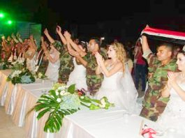 Mass wedding ceremony for 15 soldiers of the Syrian Arab Army in Lattakia province