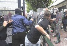 Riot police attacking workers in Athens – the Greek state is very much bodies of armed men