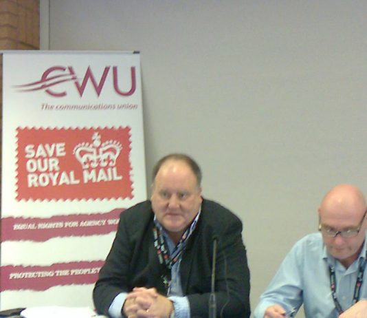 BILLY HAYES (left), CWU leader said the CWU will be taking strike action in October