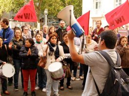 The 3 Cosas Campaign, which is supported by university students, demands better pay and conditions for outsourced workers