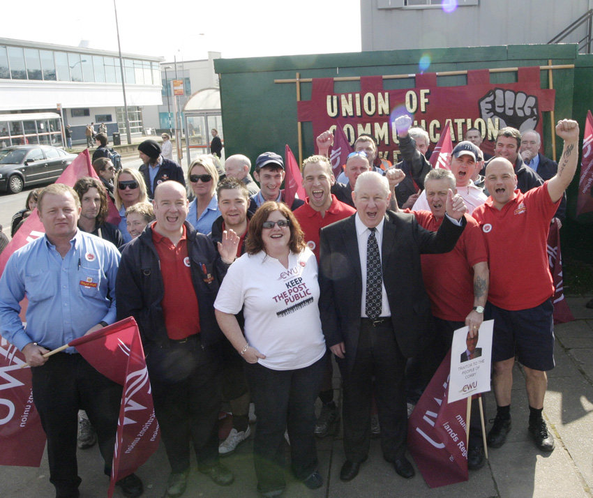 The CWU has been campaigning against the privatisation of Royal Mail since the days of the last Labour government. The picture shows its campaign in Corby in 2009