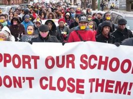 Demonstration in Chicago earlier this month against school closures