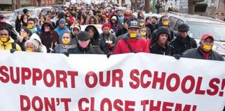 Demonstration in Chicago earlier this month against school closures