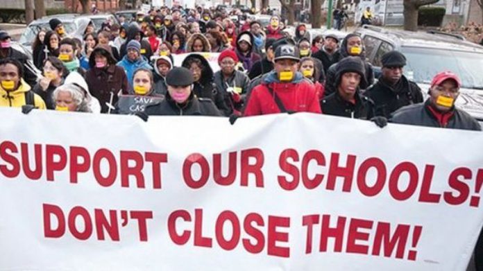 Demonstration in Chicago earlier this month against school closures