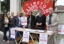 OUTSIDE Holloway Road Post Office yesterday pickets striking for the 13th time drew huge support from the public in opposition to the scandal of the privatisation of 70 Crown Post Offices.