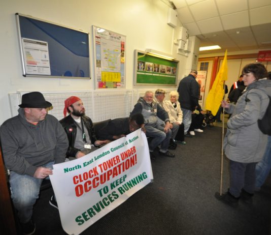 Chase Farm Hospital occupied on February 2nd to stop the closure of the A&E, maternity and paediatrics departments