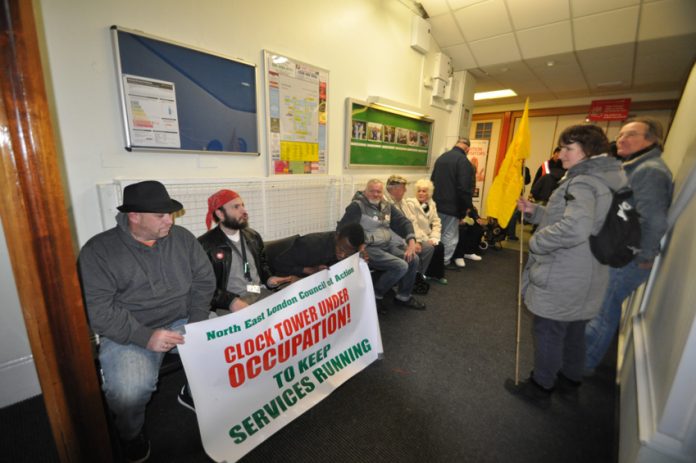 Chase Farm Hospital occupied on February 2nd to stop the closure of the A&E, maternity and paediatrics departments