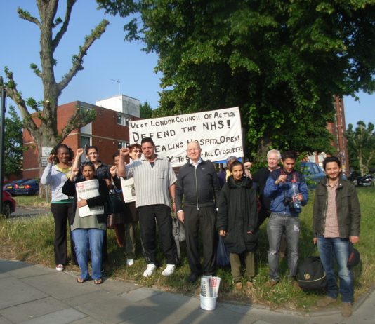 The weekly picket of Ealing Hospital by the West London Council of Action
