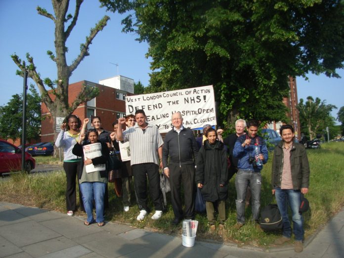 The weekly picket of Ealing Hospital by the West London Council of Action