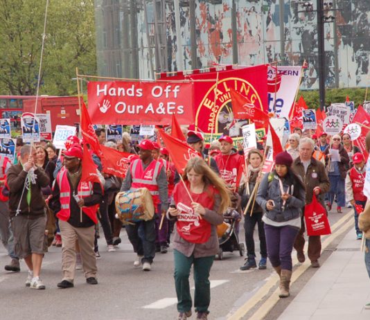 Demonstration in London to defend the capital’s A&Es – workers are determined that the NHS must remain a service providing the necessary quality care for all who need it