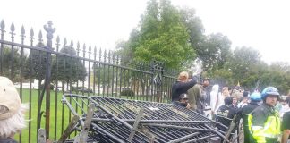 Barricades outside the White House on Sunday