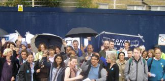Striking doctors rally outside the Royal London Hospital in Whitechapel in June last year