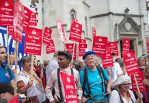 Campaigners celebrate winning a judical review against Lewisham closure in July. Health Secretary Hunt has now lost his appeal against the judges’ decision