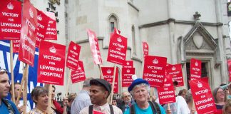 Campaigners celebrate winning a judical review against Lewisham closure in July. Health Secretary Hunt has now lost his appeal against the judges’ decision