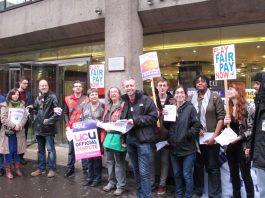 Lecturers and staff strike over 1 per cent pay offer Pickets turned out in force at King’s College