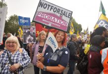 NAPO members opposed to privatisation on the October 2012 TUC demonstration in London