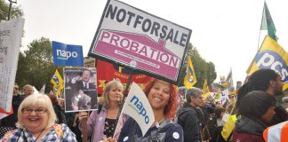 NAPO members opposed to privatisation on the October 2012 TUC demonstration in London