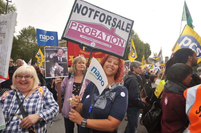 NAPO members opposed to privatisation on the October 2012 TUC demonstration in London