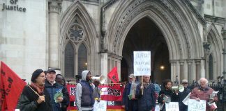 The picket outside the High Court yesterday morning demanding that a full A&E 24/7 must stay at Chase Farm Hospital in Enfield