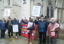 Yesterday’s picket by the North London Council of Action of the Judicial Review hearing into the proposed closure of Chase Farm Hospital A&E department