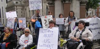 Disabled protest against cuts to benefits