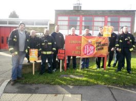 FBU strikers on the picket line at Northolt Fire Station