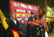 One of the many families on the march from Enfield Green to Chase Farm Hospital