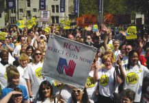 Royal College of Nurses rally against cuts to keep patients safe