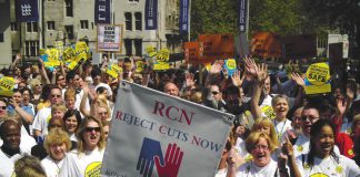 Royal College of Nurses rally against cuts to keep patients safe