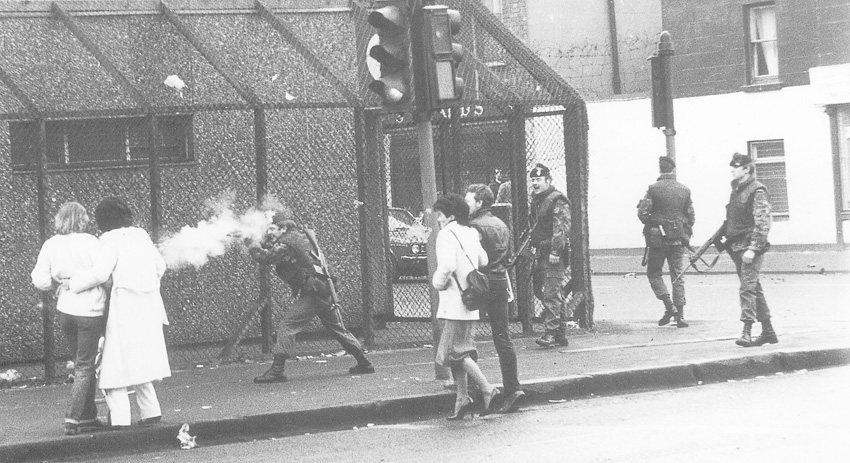 British troops firing on civilians in the north of Ireland