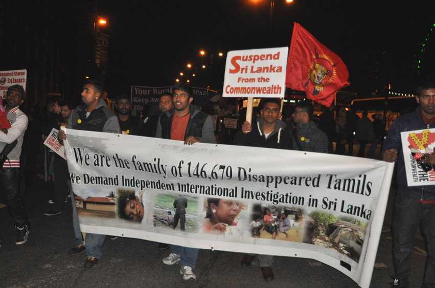 March in London earlier this month  condemning holding the Commonwealth Heads of Government Meeting in Sri Lanka