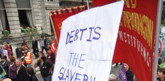 Placard on the TUC demonstration of October 20 2012