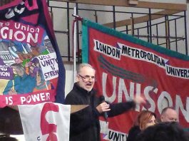 UCU rallly at Bloomsbury Baptist Church, Tottenham Court Road, attended by over 200 lecturers and university staff supported by a number of students
