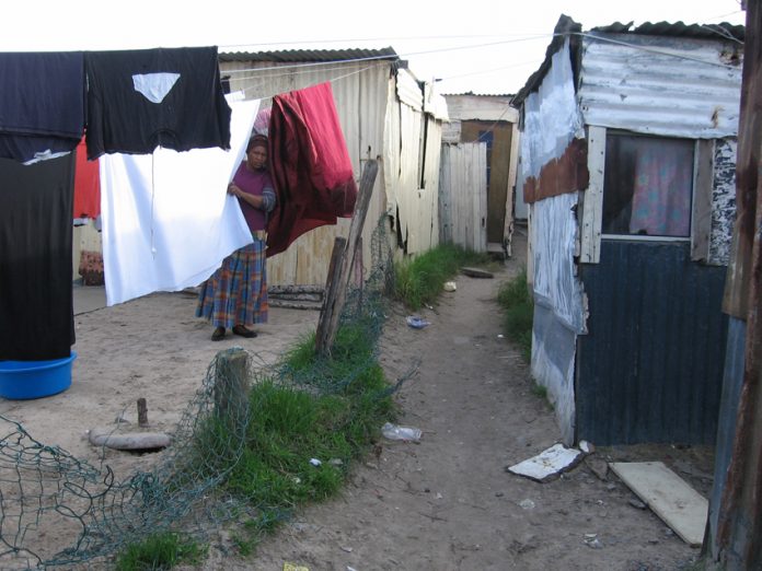 Shanty dwellings in a South African township